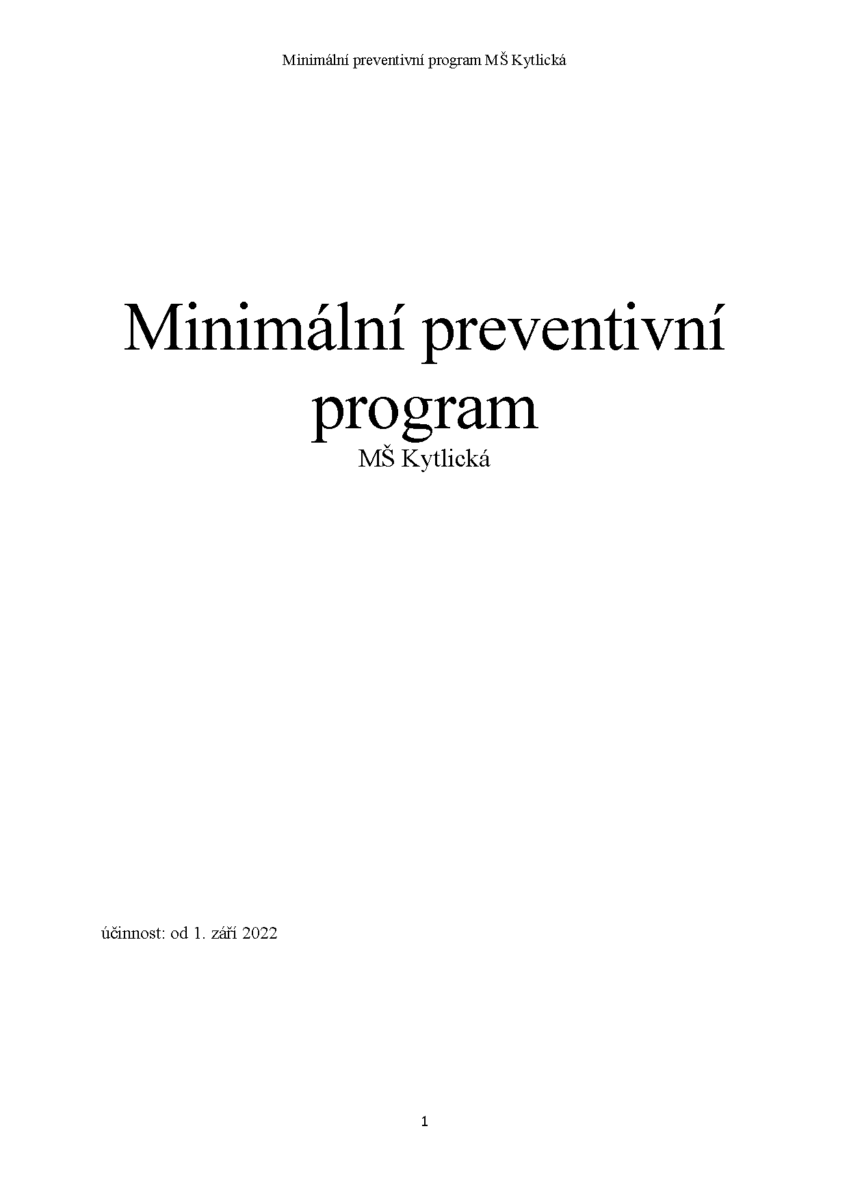 Minimální preventivní program