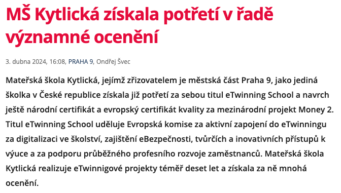 Napsali o nás Praha TV