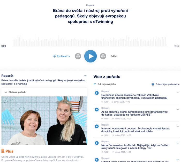 mujrozhlas.cz: Brána do světa i nástroj proti vyhoření pedagogů. Školy objevují evropskou spolupráci s eTwinning