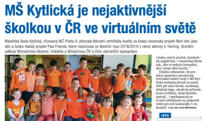 Napsali o nás Devítka 12/19
