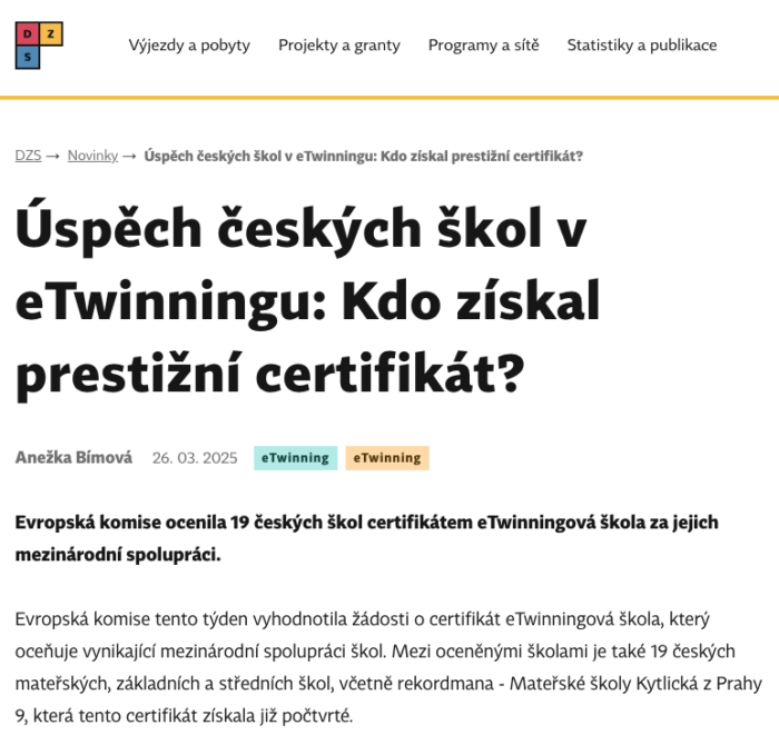 Napsali o nás DZS
